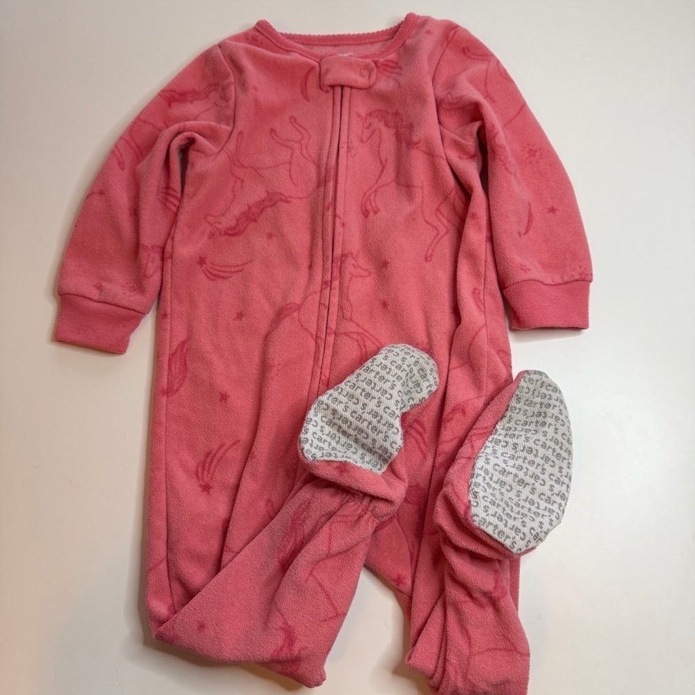Carter's Pink Unicorn Footie Onesie